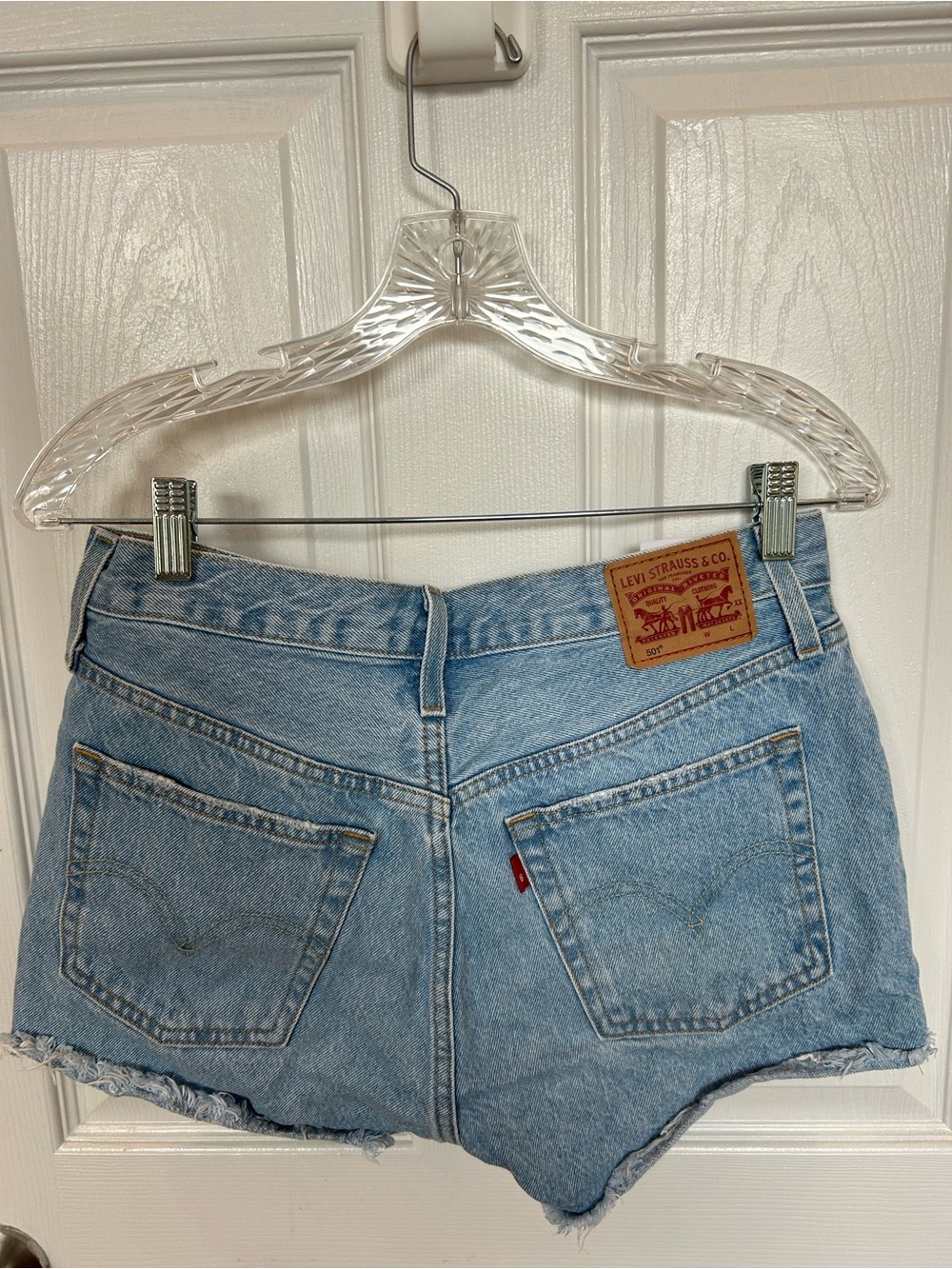 Levi's Light Blue High-Rise Cutoff Denim Shorts